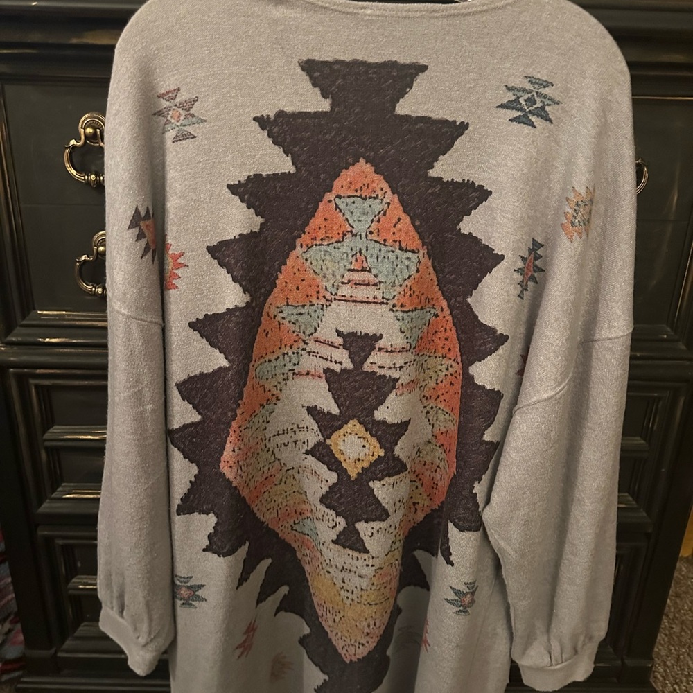 Gray Aztec Boutique Cardigan